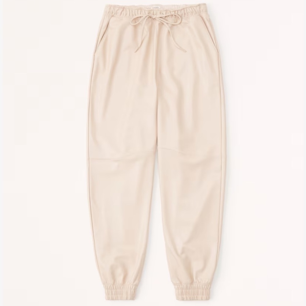 Abercrombie & Fitch faux vegan leather Sunday jogger